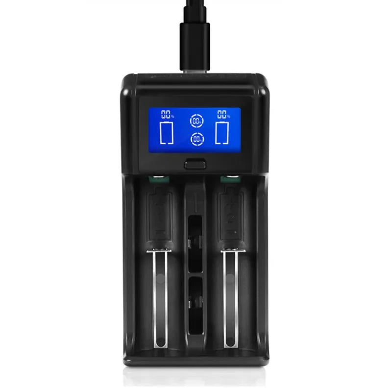Alasicka Universal Battery Charger – USB, Multi-Type Cells Battery Charger Babs black