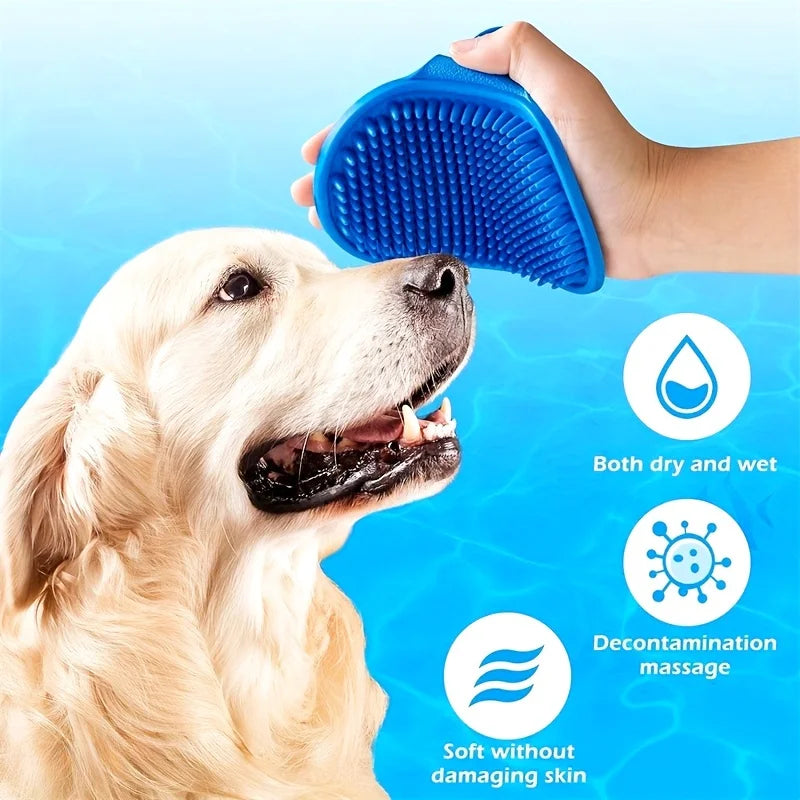 Silicone Dog Bath Brush – Pet Massage & Shampoo Scrubber Pet Grooming Brush Babs