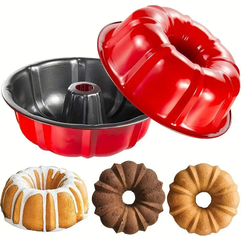 2-Pack Nonstick Carbon Steel Tube Cake Pans 9.5 Inch Tube Cake Pan Set Babs