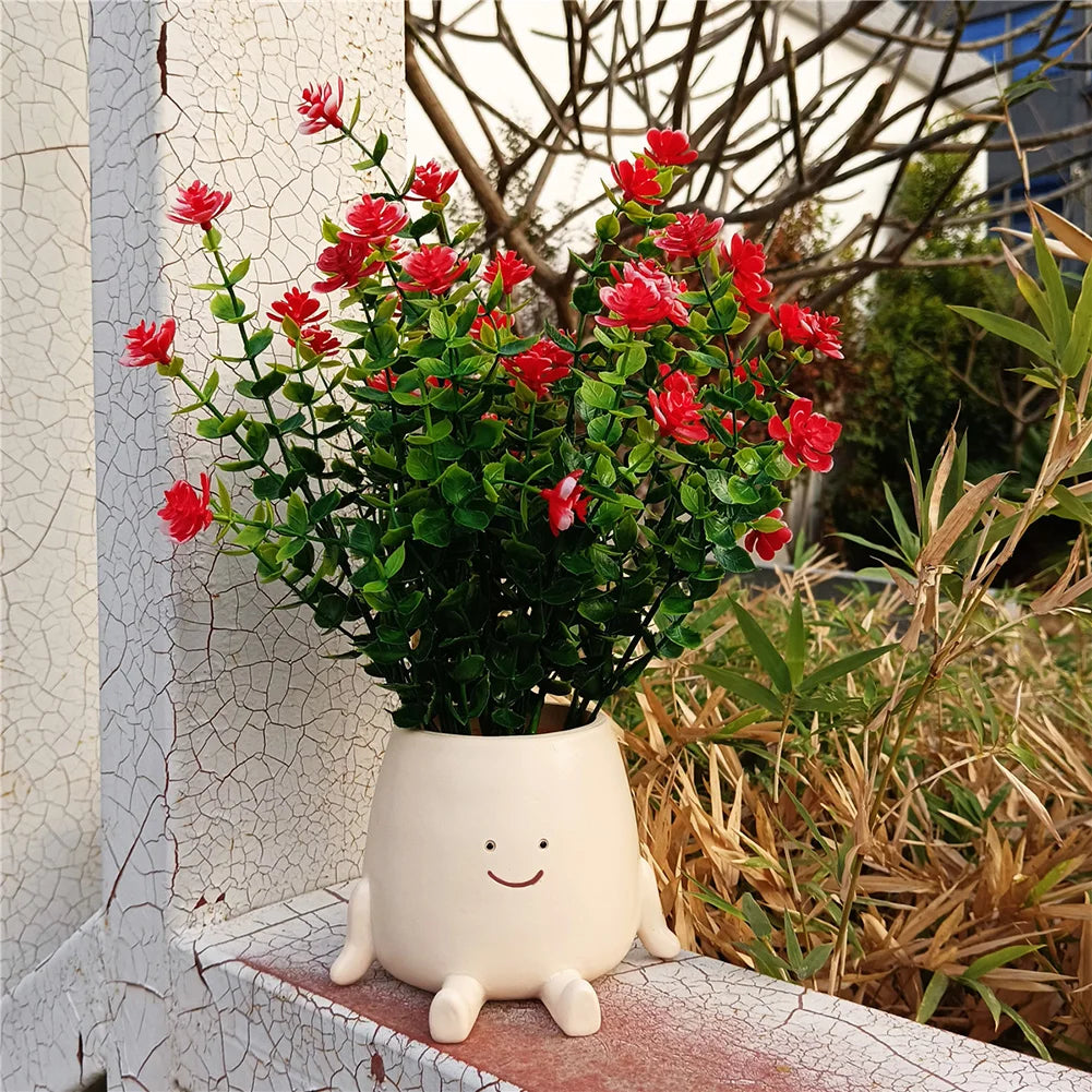 Cute Resin Face Succulent Planter – Rocking Chair Figurine Pot Decorative Succulent Planter Babs D