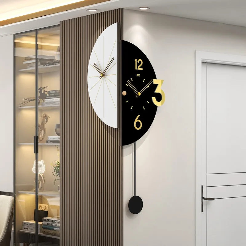 Modern Double-Sided Corner Wall Clock – Silent Minimalist Corner Wall Clock Babs