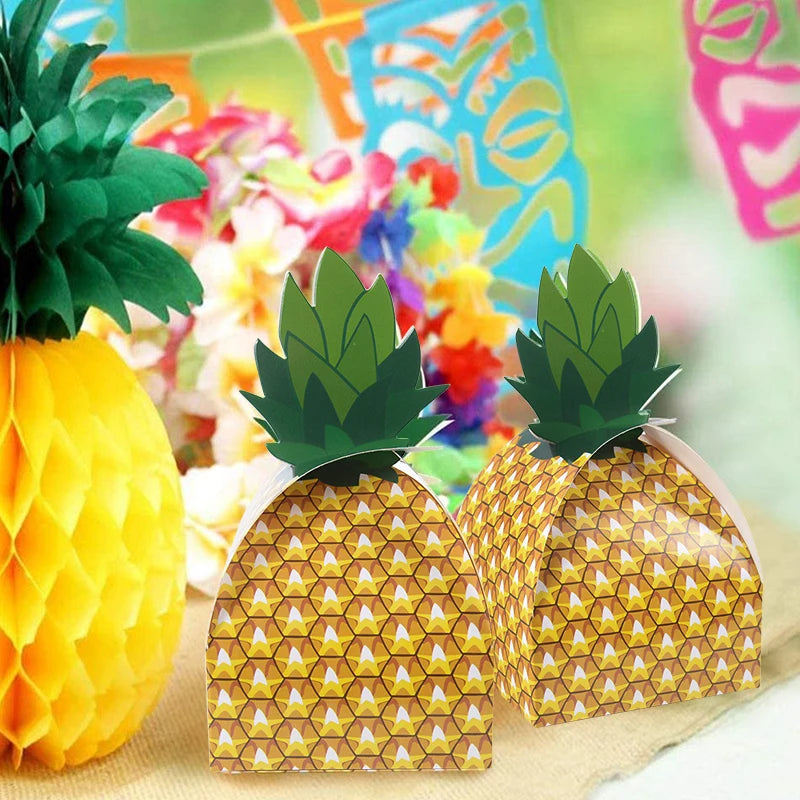Pineapple Candy Gift Boxes – Hawaiian Luau Party Favors 12/24pk Party Favor Boxes Babs