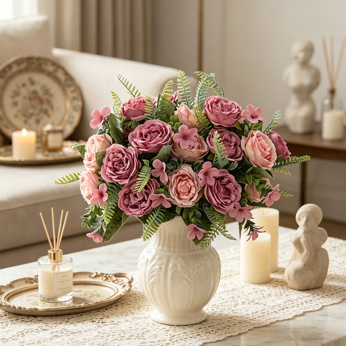 Artificial Peony Bouquet – Silk Flowers for Wedding & Home Décor Artificial Flower Bouquet Babs