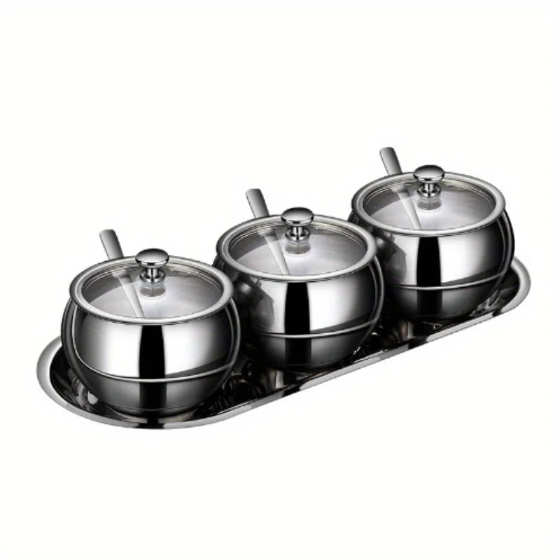 304 Stainless Steel Spice Jar Set | Salt Shaker & Free Spoon Spice Jar Set Babs