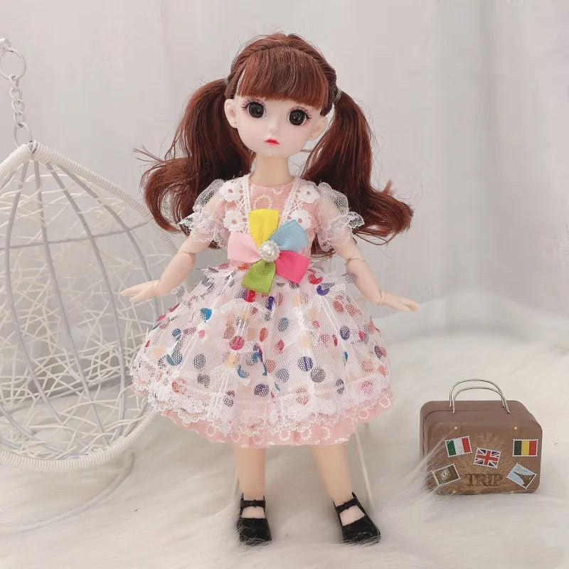 30cm BJD Doll 1/6 Scale | 12 Joints, 3D Eyes, Clothes & Shoes BJD Fashion Doll Babs 8 One Size