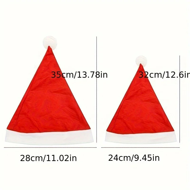 20-Pack Santa Claus Hats – Classic Red Christmas Holiday Hats Christmas Costume Hat Babs