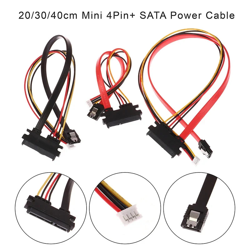 SATA 22-Pin to Mini 4-Pin Power Cable | 20/30/40cm HDD Drive SATA Power Cable Babs