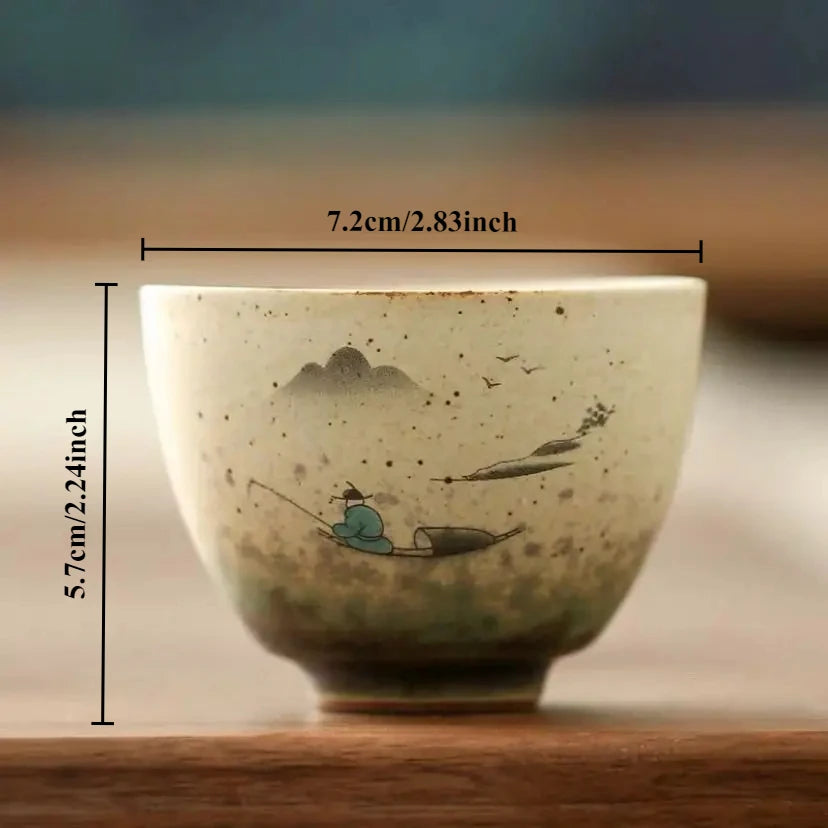 Retro Crane Ceramic Tea Cup – Chinese Style Porcelain Mug Ceramic Tea Mug Babs E 1PC <200ml