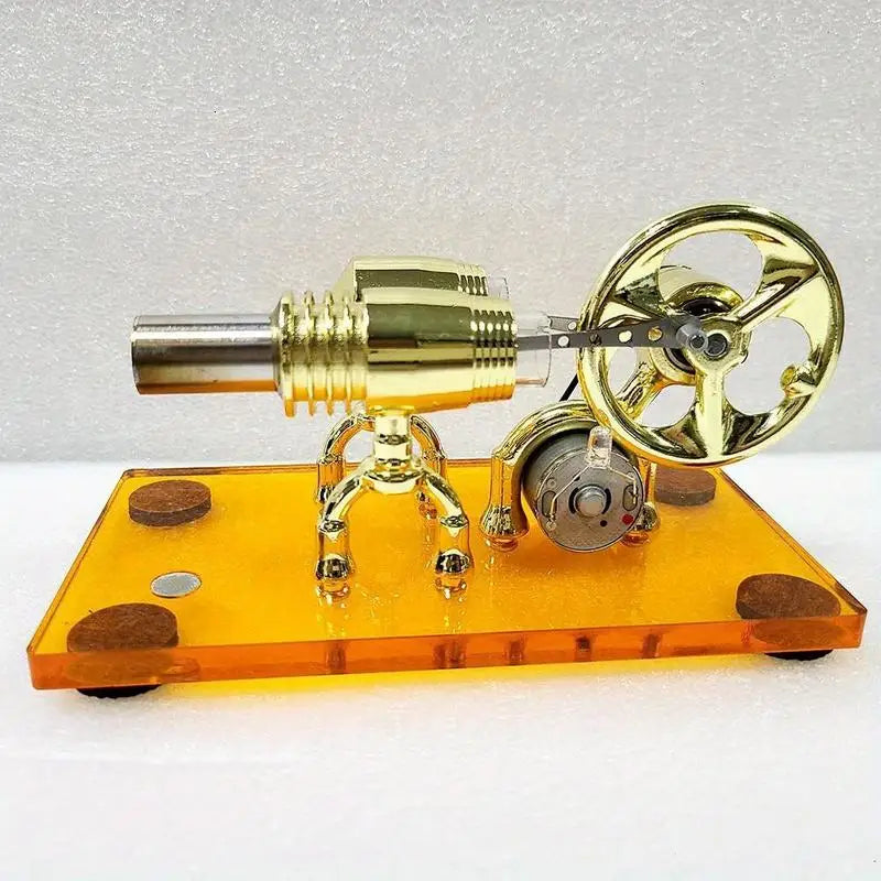 Hot Air Stirling Engine DIY Model Kit with Alternator – Science Toy Science Education Model Babs