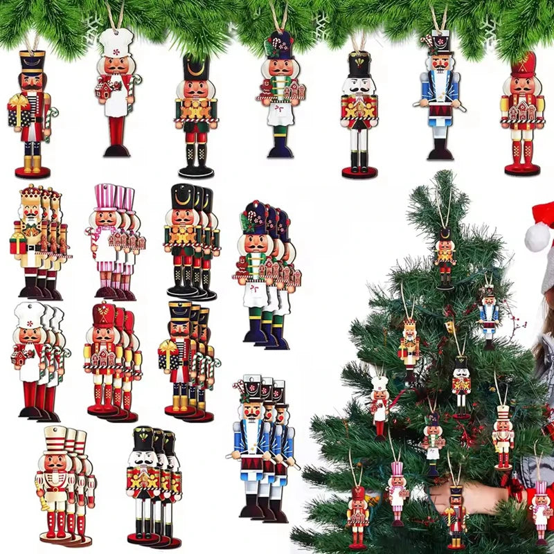 20Pcs Wooden Nutcracker Soldier Christmas Tree Ornaments Christmas Tree Ornaments Babs