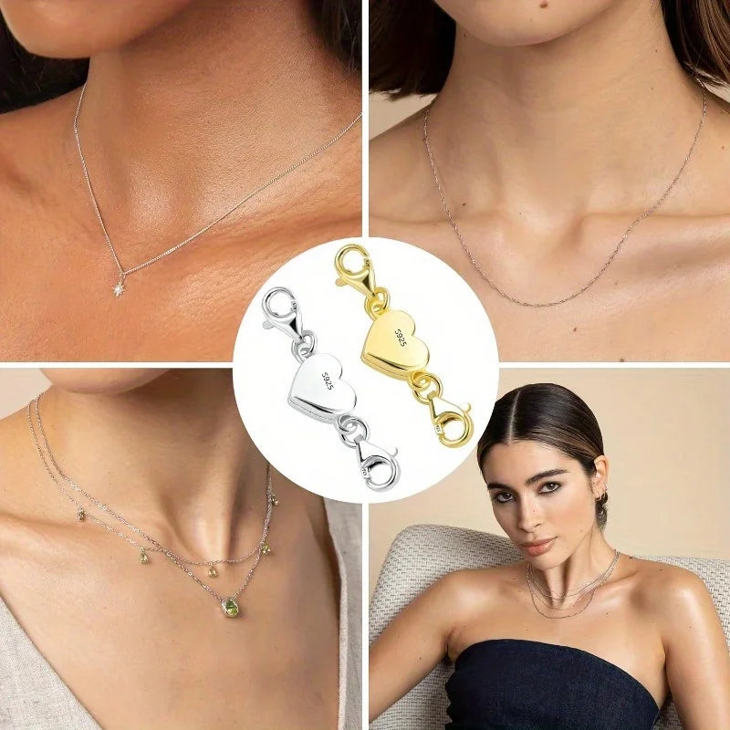 Heart Magnetic Necklace Clasp – Lobster Jewelry Connector Jewelry Clasp Connector Babs