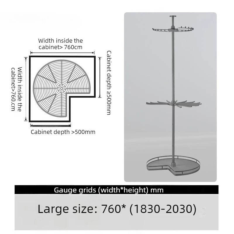 Rotating Coat Rack – Modern 6-Hook Metal Clothes Stand Rotating Coat Rack Babs Large-3 Layer-Black