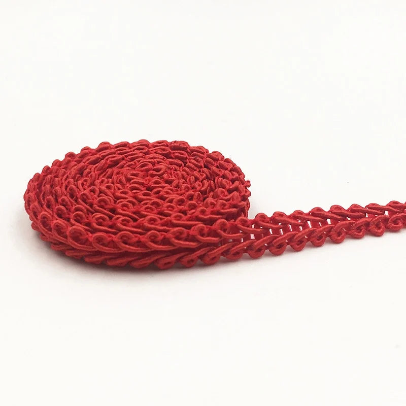 5M x 8mm Gold Silver Braided Lace Ribbon – DIY Sewing Trim Sewing Lace Trim Babs red