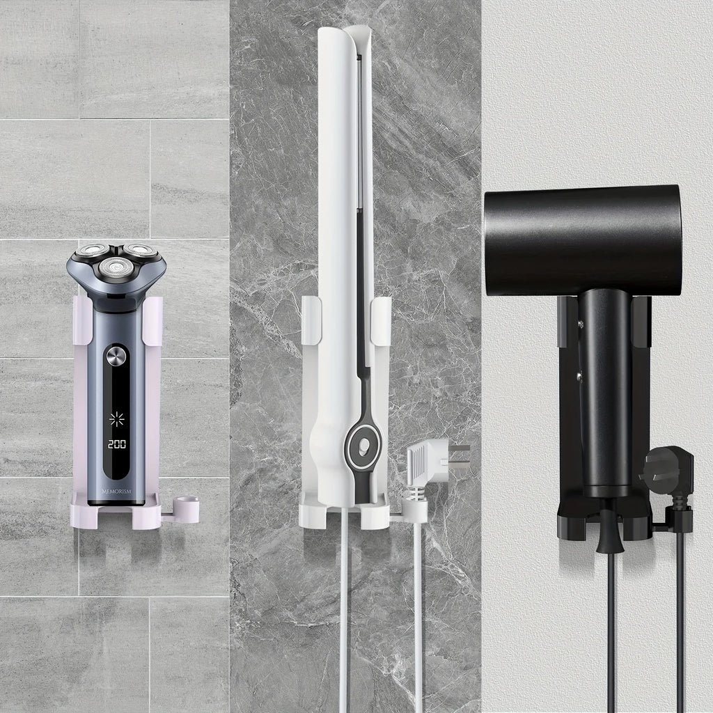 Wall-Mounted Hair Dryer Holder & Styling Tool Storage Rack Hair Tool Wall Rack Babs