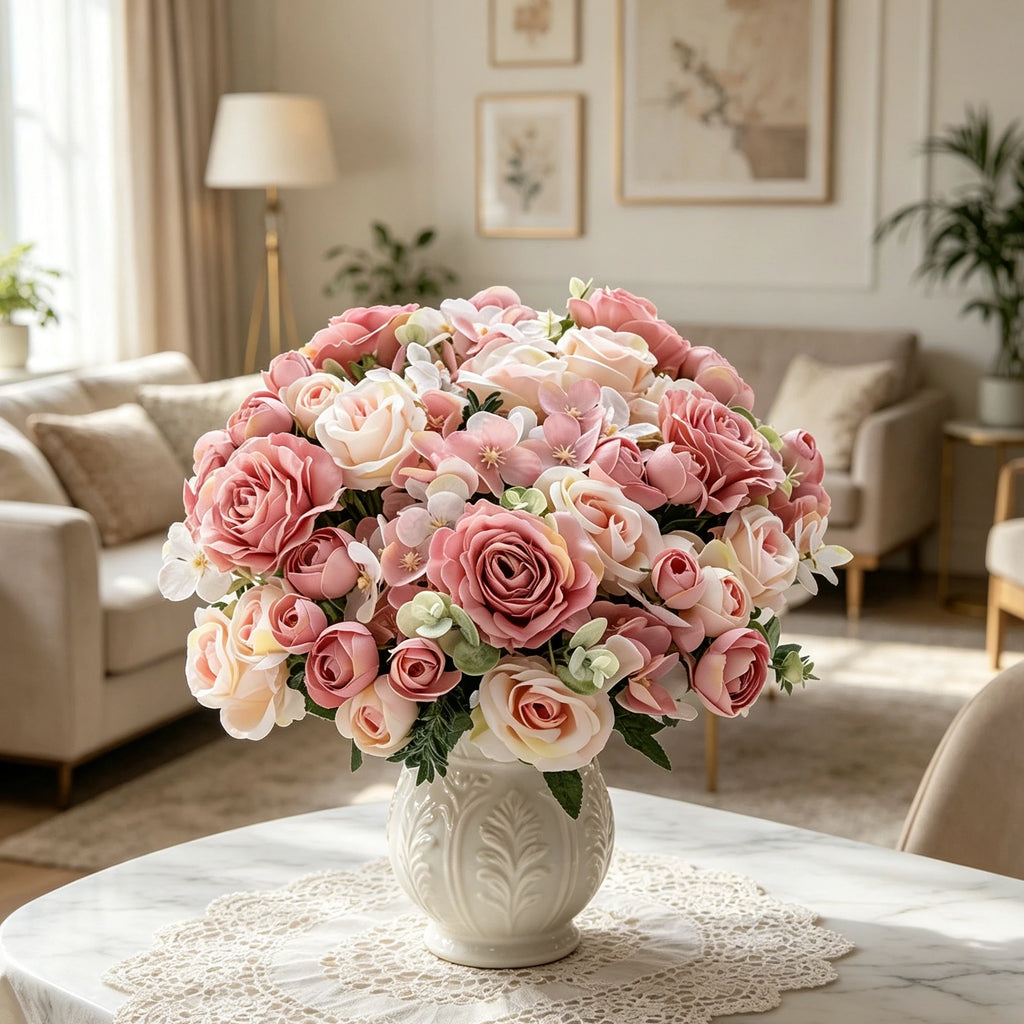 Artificial Silk Rose Bouquet – Wedding & Home Décor Artificial Flower Bouquet Babs