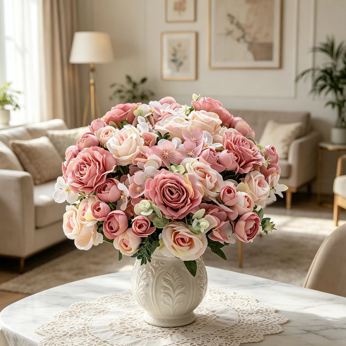 Artificial Silk Rose Bouquet – Wedding & Home Décor Artificial Flower Bouquet Babs