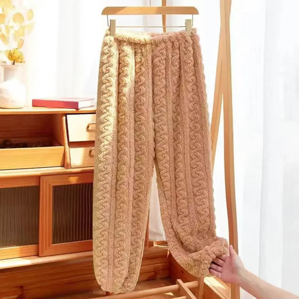 Women's Thermal Velvet Pajama Pants – Warm Winter Lounge Thermal Pajama Pants Babs Coffee 40-70KG-1PCS