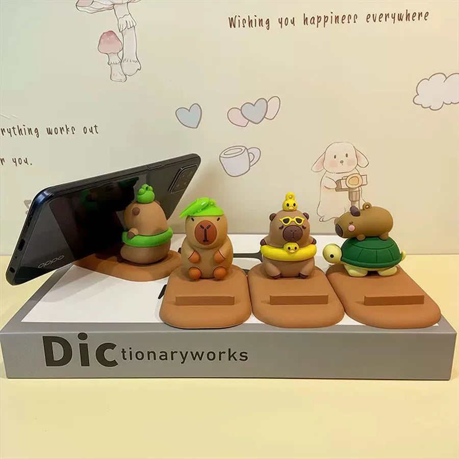Capybara Phone Stand – Cute Desktop Decor & Mobile Holder Novelty Phone Stand Babs