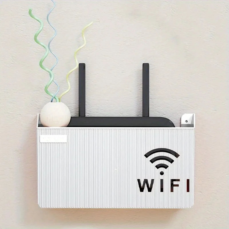 Wall Mount WiFi Router Storage Box & Cable Organizer Router Storage Box Babs
