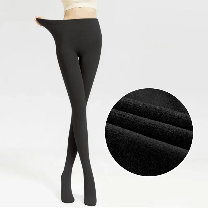 Women's Plush Lined Thermal Velvet Tights – Warm Winter Leggings Thermal Velvet Tights Babs Black-All Inclusive 5Pairs