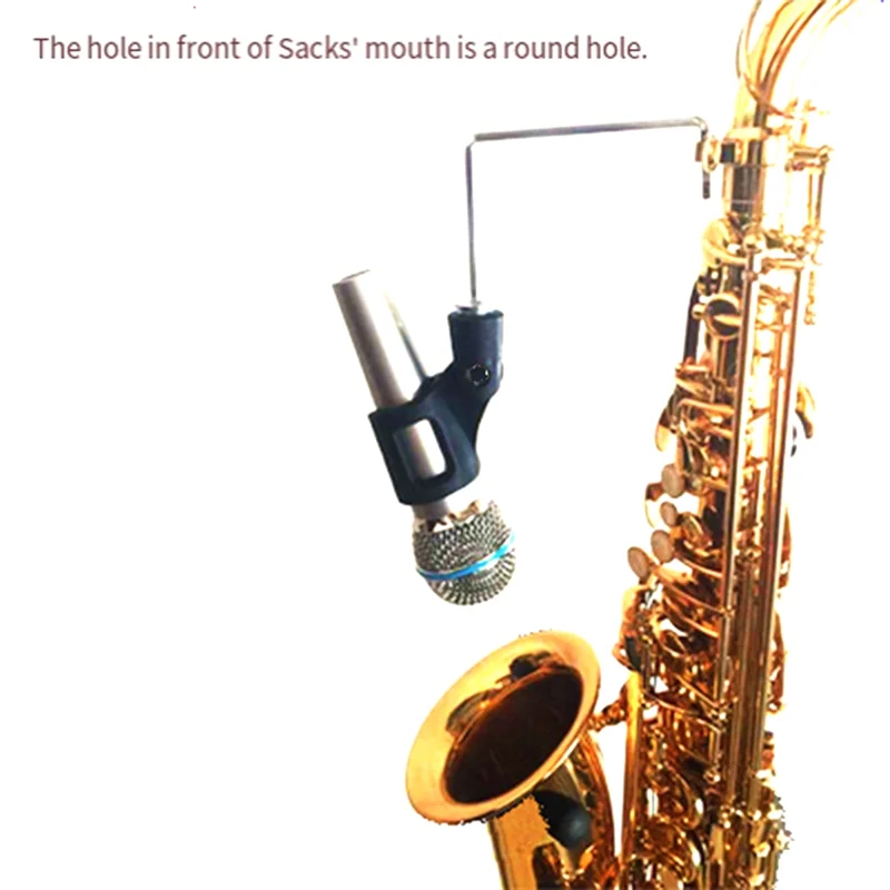 Saxophone Microphone Clip Universal Clamp Mount for Sax Microphone Clip Mount Babs Black