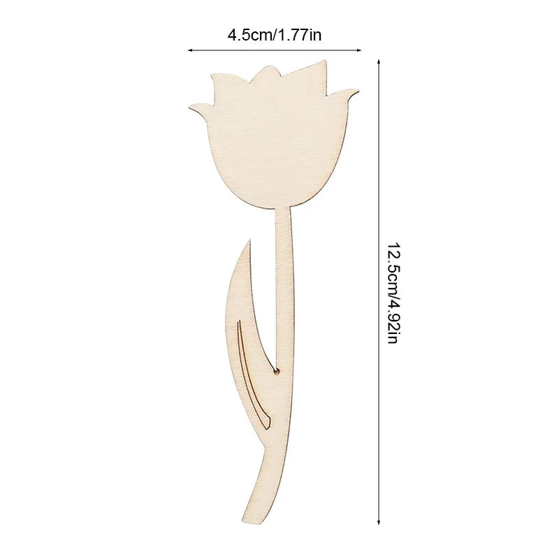 12Pcs Unfinished Wooden Tulip Ornaments – DIY Easter Crafts DIY Wood Craft Kit Babs A