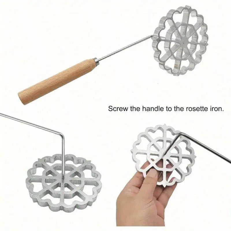 Bunuelos Rosette Mold 4.7" Non-Stick Achappam Timbale Mold Baking & Frying Mold Babs