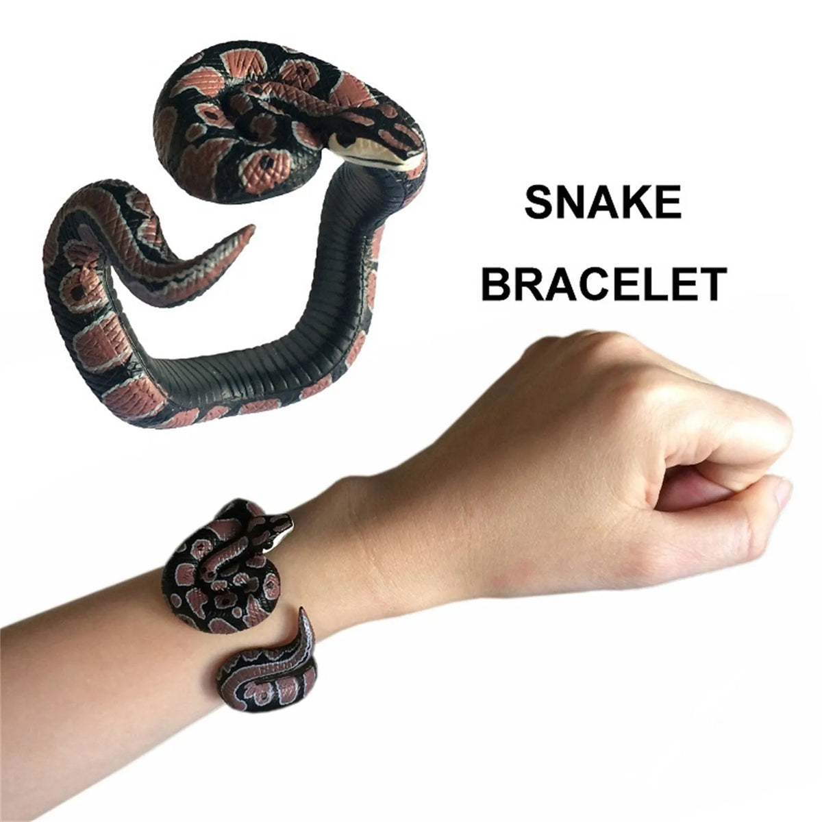 Realistic Snake Bracelet PVC Prank Wristband – Halloween Party Prank Novelty Toy Babs C One Size