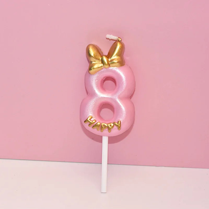 Pink Number Cake Topper Candles 0–9 | Girls Birthday Party Birthday Cake Candles Babs 8