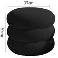 Modern Lambswool Round Stool – Luxury Bedroom & Vanity Seat Decorative Round Stool Babs 37X50-Black-3 Layer