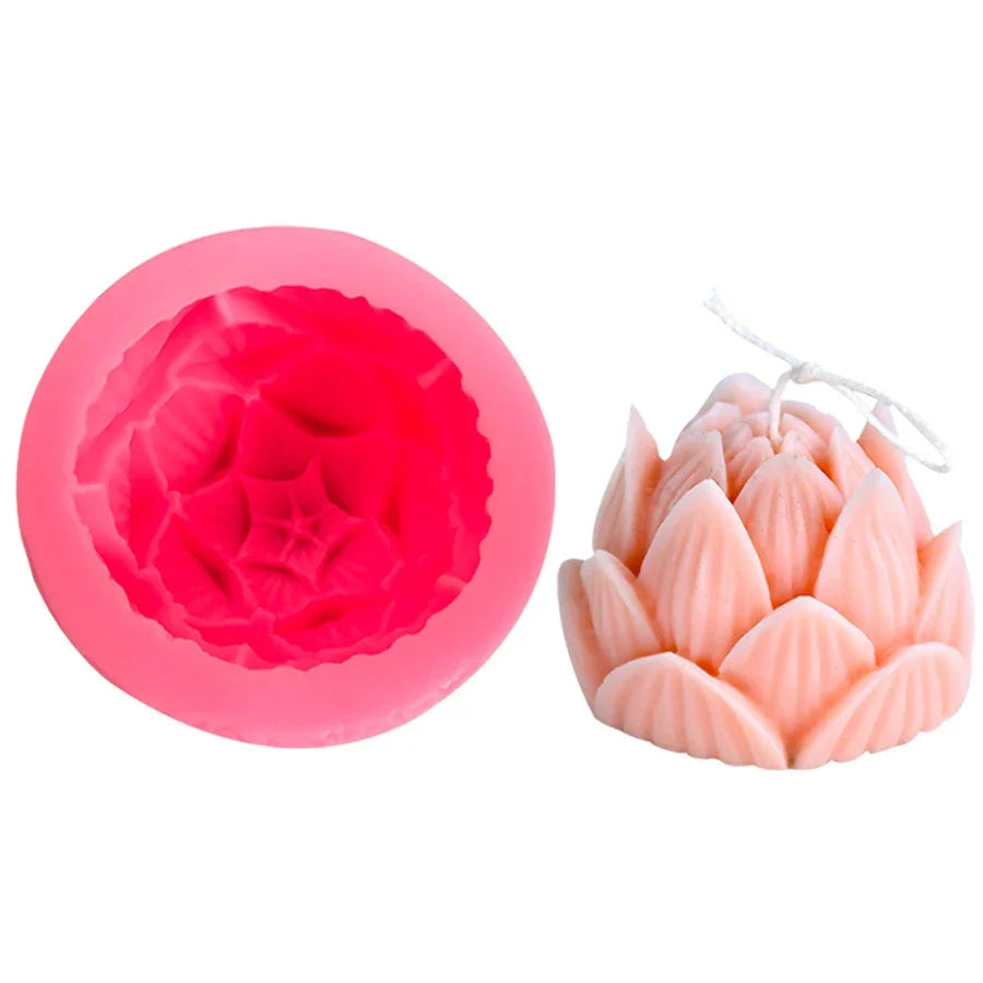 3D Lotus Silicone Mold – DIY Candle, Soap & Resin Casting Tool Silicone Casting Mold Babs