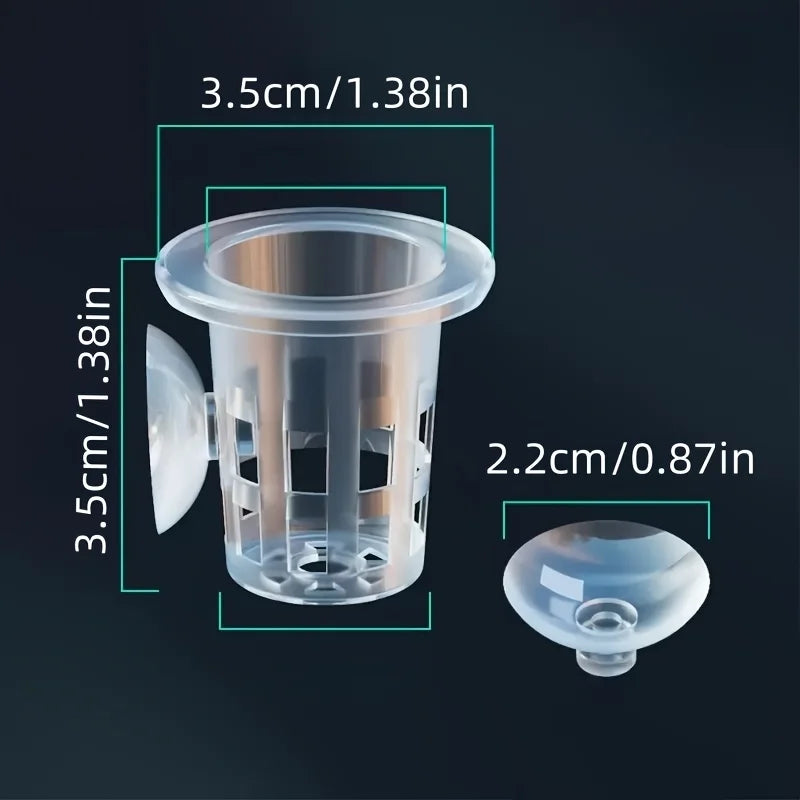 5-Pack Clear Aquarium Planting Cups with Suction Base Aquarium Planting Cups Babs 5Pcs