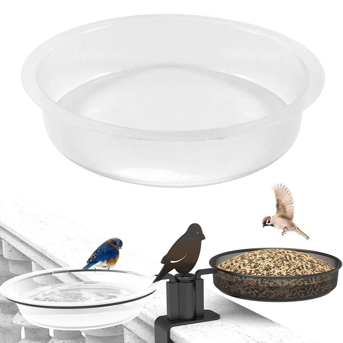 Hanging Bird Feeder Tray & Water Bath Bowl – Outdoor Garden Bird Feeder Tray Babs