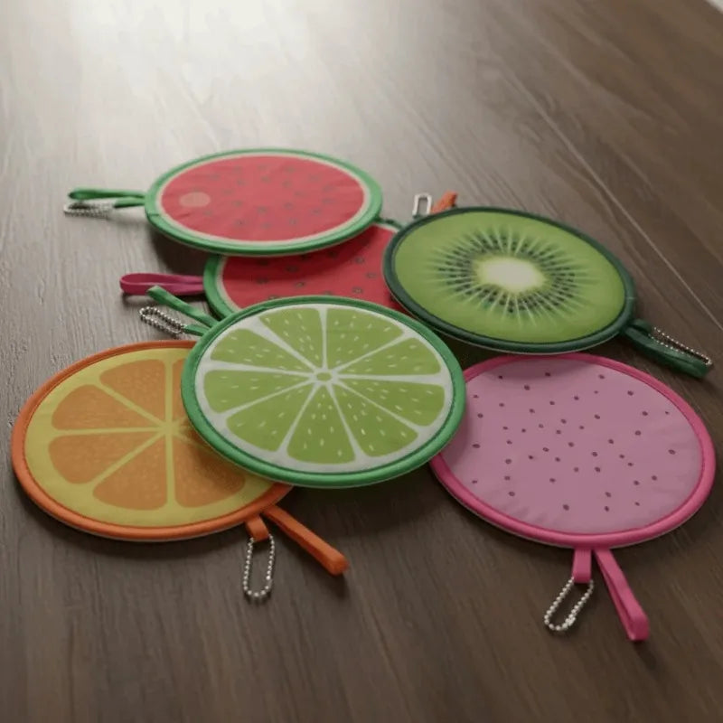 Fruit Cartoon Round Foldable Hand Fan – Portable Pocket Fan Foldable Hand Fan Babs