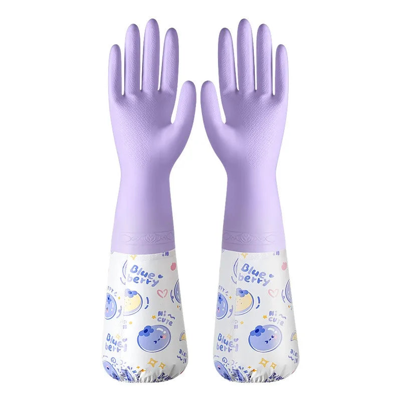 Fleece-Lined Waterproof Dishwashing Gloves – Warm Rubber Latex Dishwashing Gloves Babs