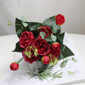 Silk Peony Artificial Flower Bouquet | UV Protection Wedding Décor Artificial Flower Bouquet Babs 5 3 pcs