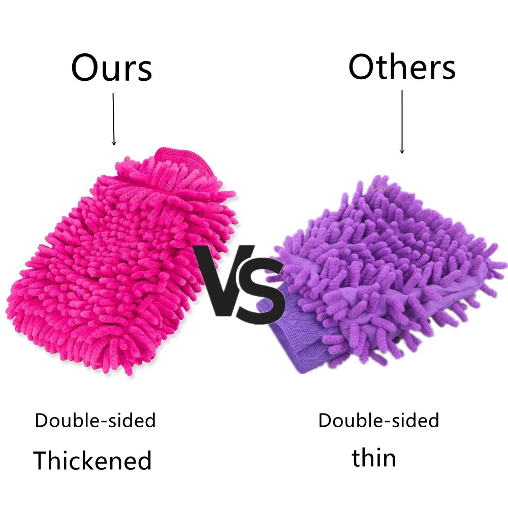 Double-Sided Chenille Car Wash Mitt – Scratch-Free Microfiber Car Wash Mitt Babs