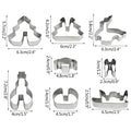 8-Piece 3D Christmas Cookie Cutters – Stainless Steel Set Cookie Cutter Set Babs 8pcs set