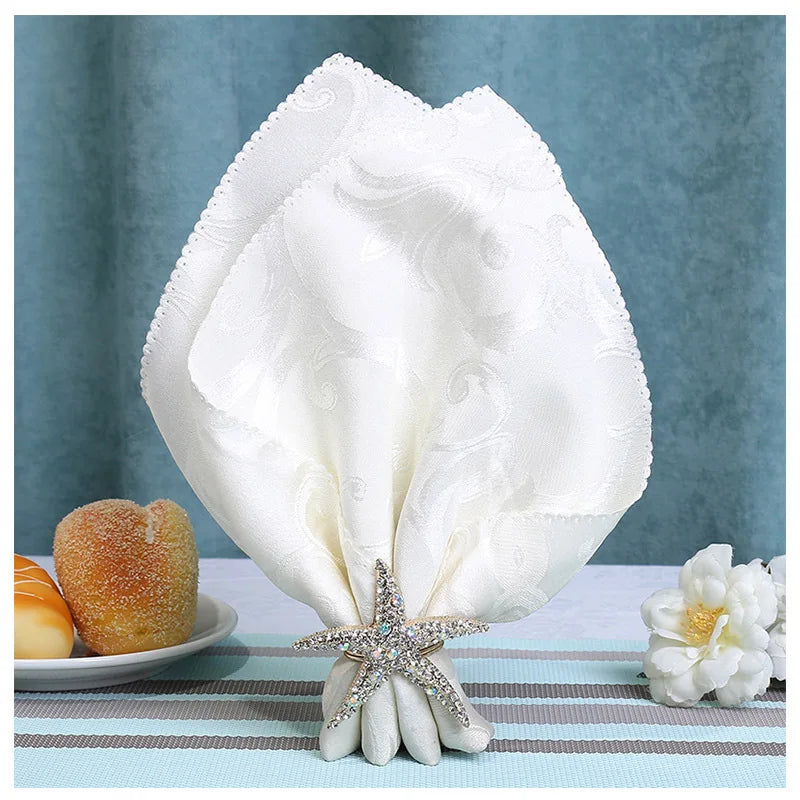 Starfish Seashell Napkin Rings – Beach Wedding Table Decor Napkin Rings Babs