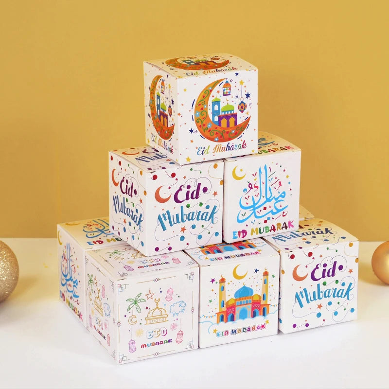 Eid Mubarak Candy Gift Boxes – Ramadan Decoration 5/10 Pcs Festive Gift Box Babs