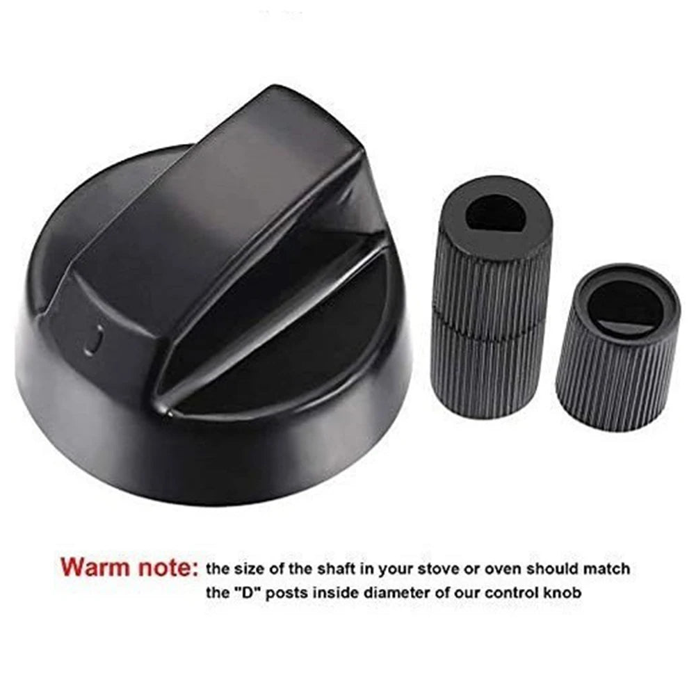 4-Pack Gas Stove Replacement Knobs + 12 Adapters | Black ABS Stove Replacement Knobs Babs
