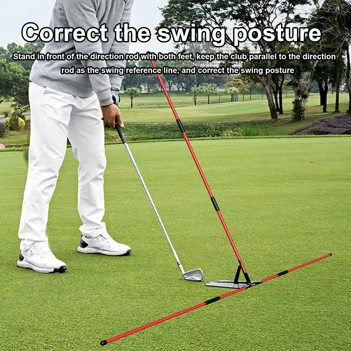 Golf Swing Alignment Stick Holder & Swing Plane Trainer Golf Training Aid Babs