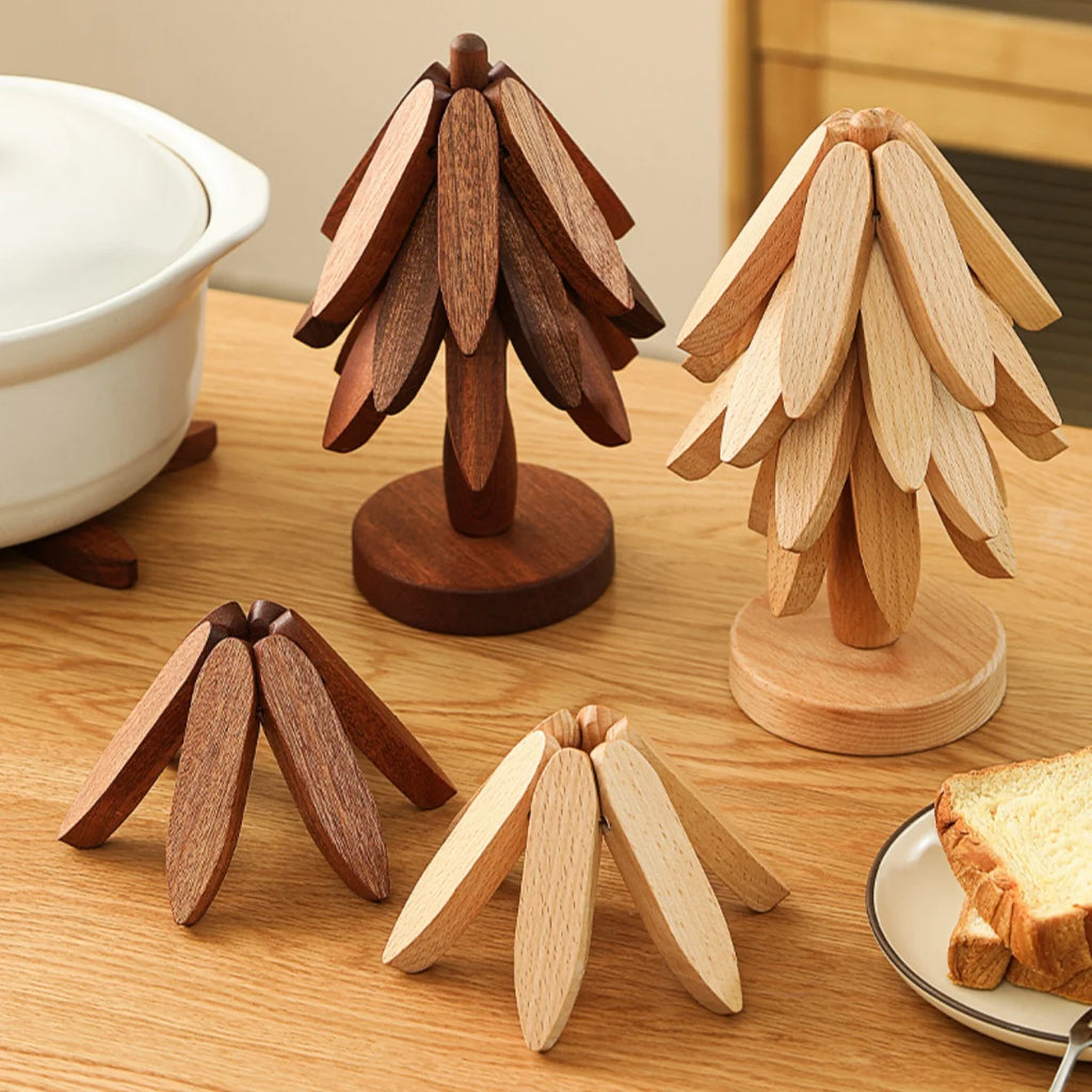 Tree-Shaped Bamboo Trivet – Collapsible Hot Pad for Dishes Bamboo Trivet Babs