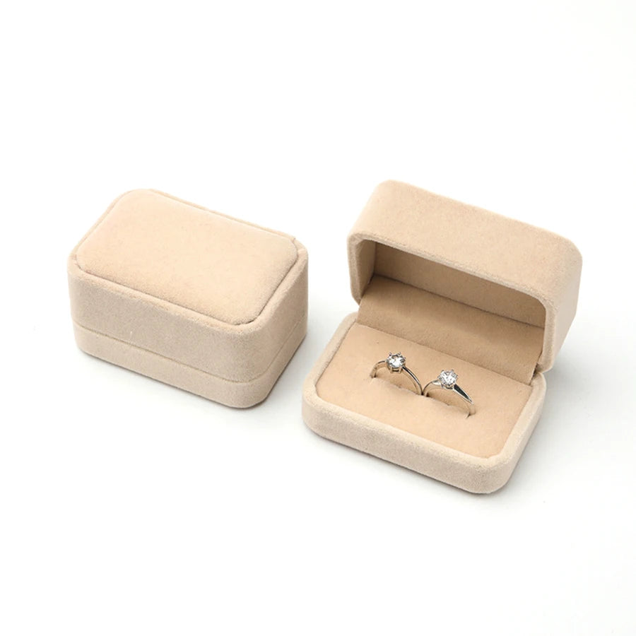 Vintage Velvet Double Slot Ring Box – Engagement & Wedding Velvet Ring Box Babs