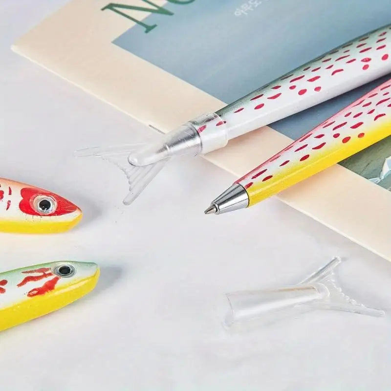 5-Pack Fish Shape Ballpoint Pens | Ocean Stationery Set Novelty Ballpoint Pens Babs