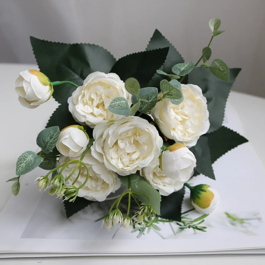Silk Peony Artificial Flower Bouquet – Wedding & Home Décor Artificial Flower Bouquet Babs color 6 1 pc