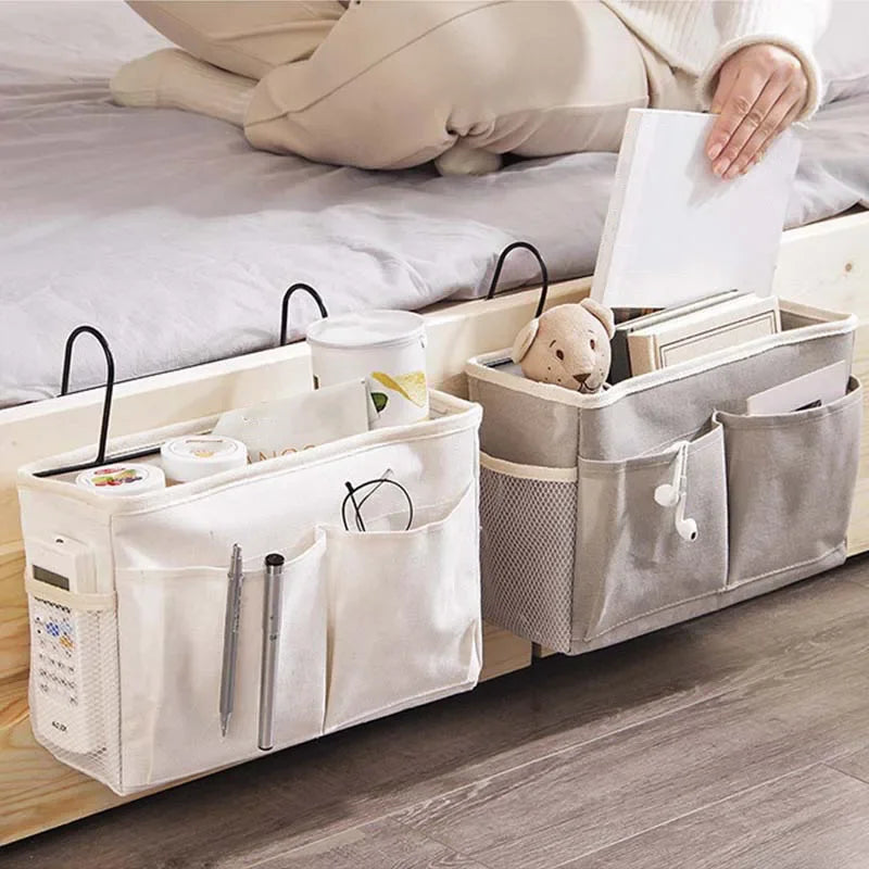Bedside Hanging Storage Caddy – Canvas Organizer with Pockets Hanging Storage Caddy Babs