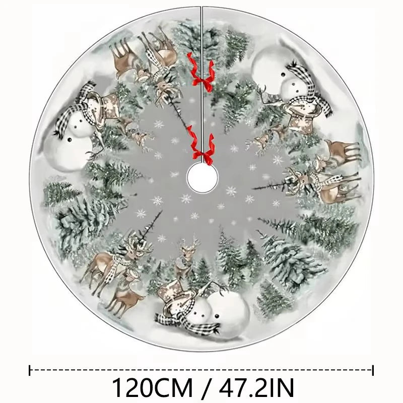Christmas Tree Skirt Snowman Reindeer Snowflake 90/120cm Christmas Tree Skirt Babs