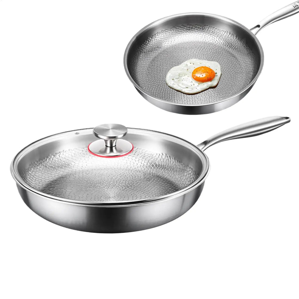 Titanium Non-Stick Frying Pan with Glass Lid – 26/28/30cm Titanium Frying Pan Babs