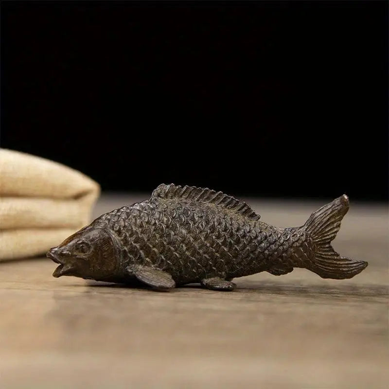 Retro Metal Carp Fish Figurine – Feng Shui Home Decor Ornament Decorative Figurine Babs